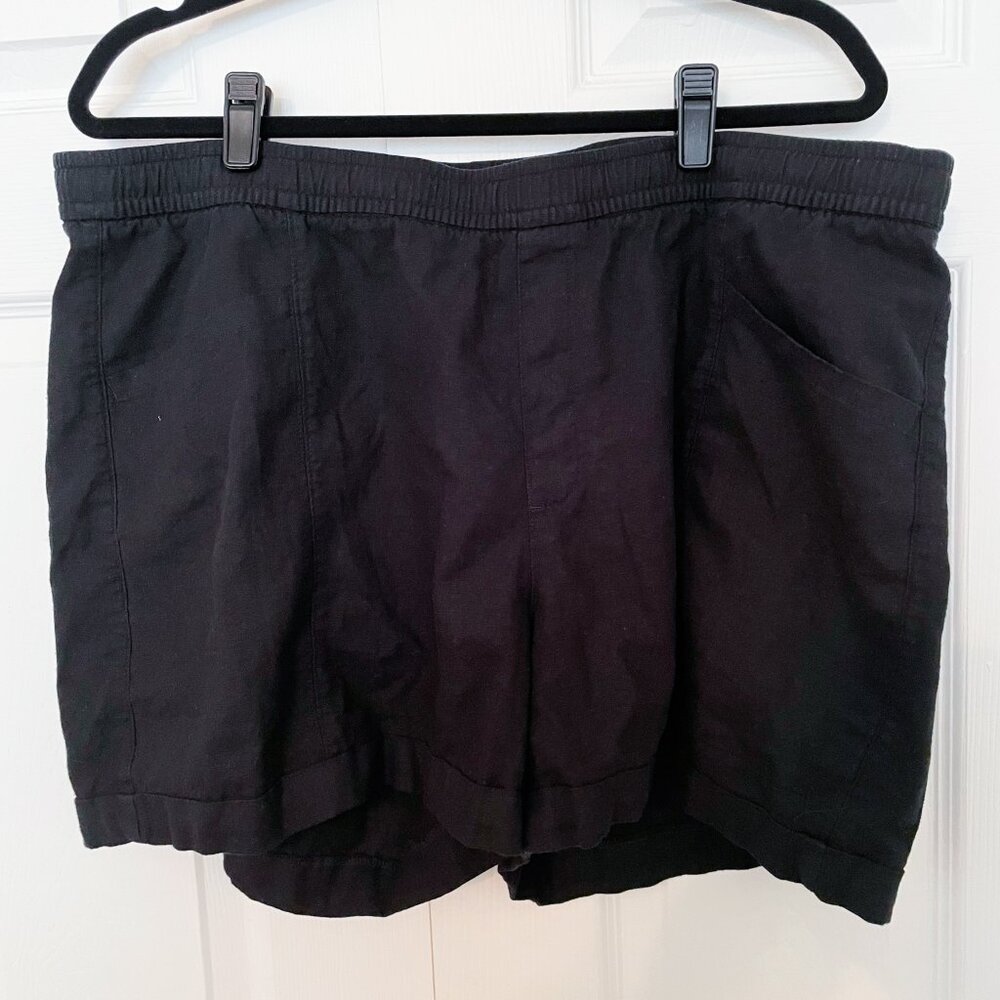 Old Navy Black Linen Hi-Rise Shorts